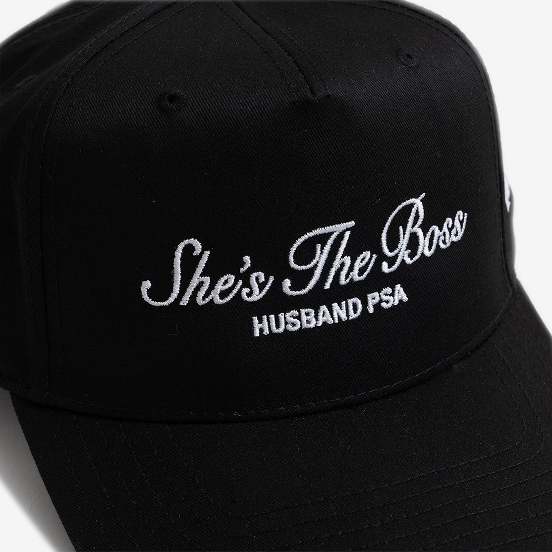 She's The Boss Hat (Black/White)