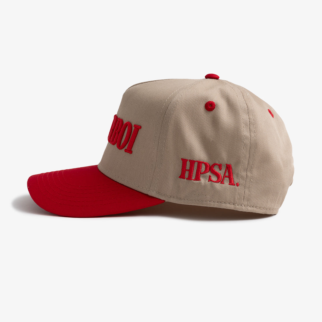 LoverBoi Hat (Khaki/Red)