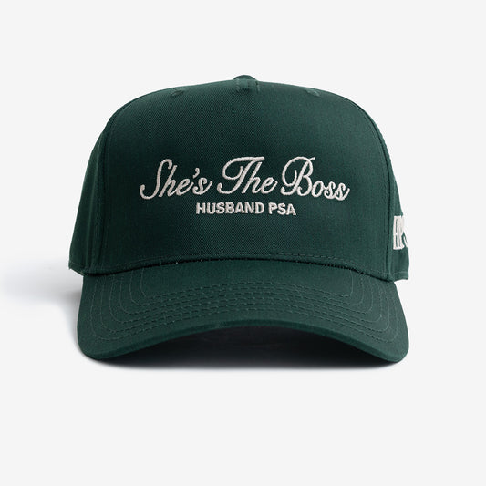 She's The Boss Hat (Green/Beige)